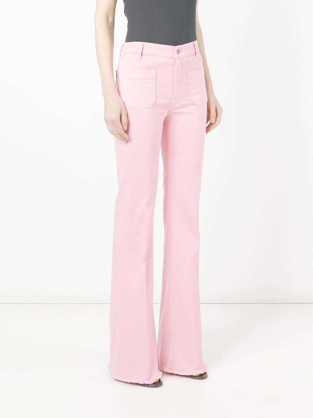 baby pink flare pants